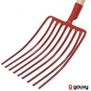 Fourche à Cailloux Forgée 9 Dents 35 cm Emmanchée Gouvy