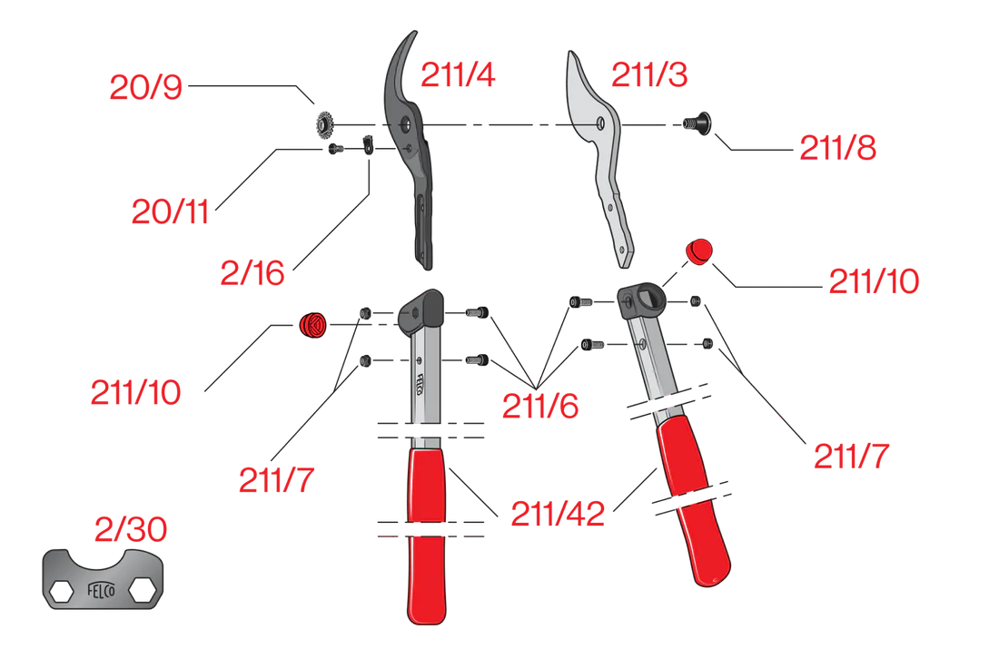 Pièces détachées pour sécateur élagueur FELCO 211-60