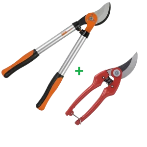 Pack élagage Petites Mains composé d'un ébrancheur et d'un sécateur BAHCO PG18-45 + P126-19
