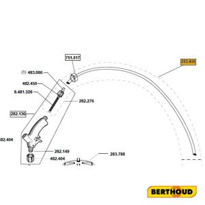 Tuyauterie Poignée Profile C18 pro Berthoud
