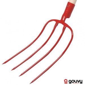 Fourche à Fumier Forgée 4 Dents 30 cm Emmanchée Gouvy