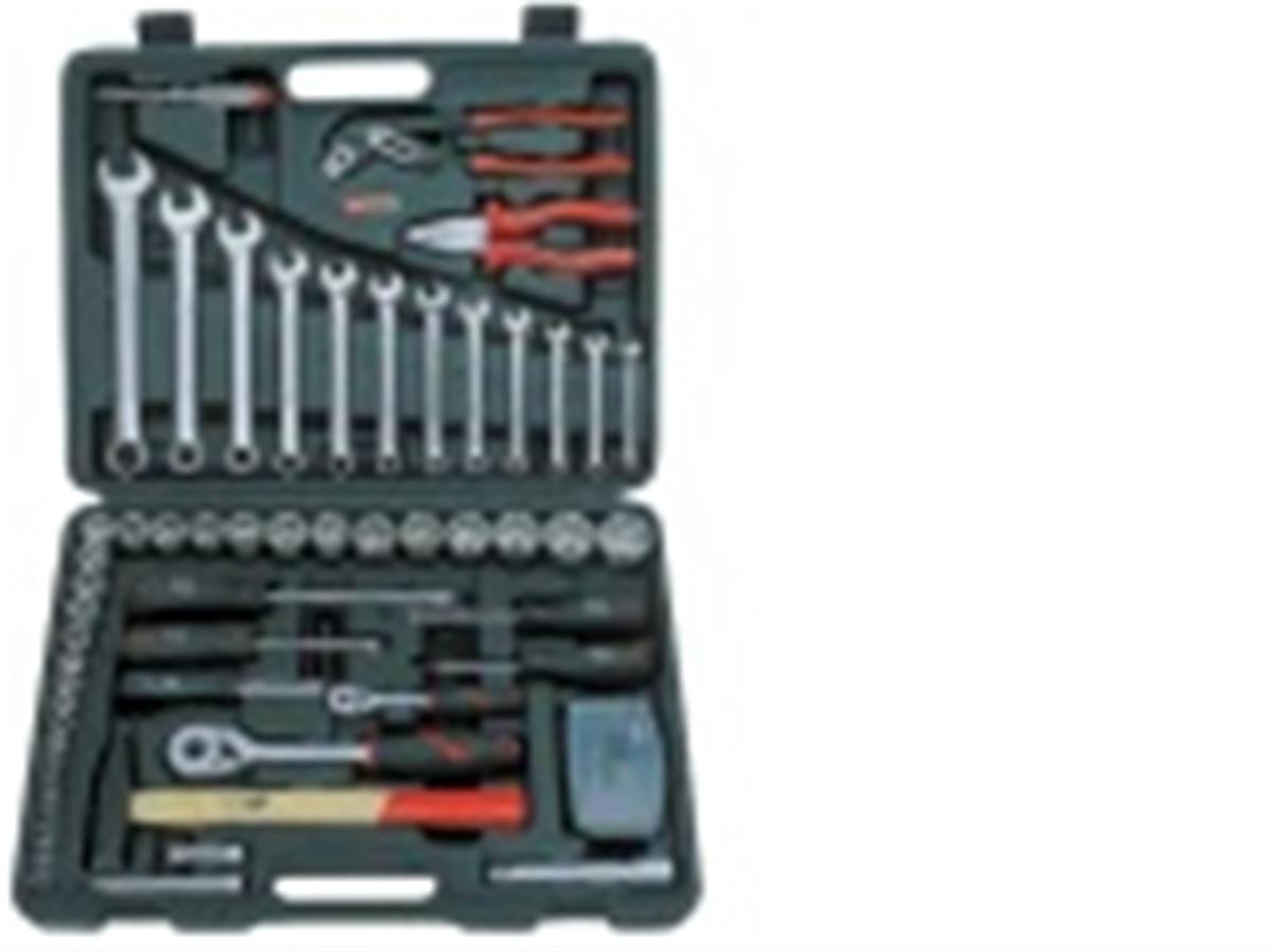 Coffret de douilles et accessoires chrome 1/4 - 1/2"