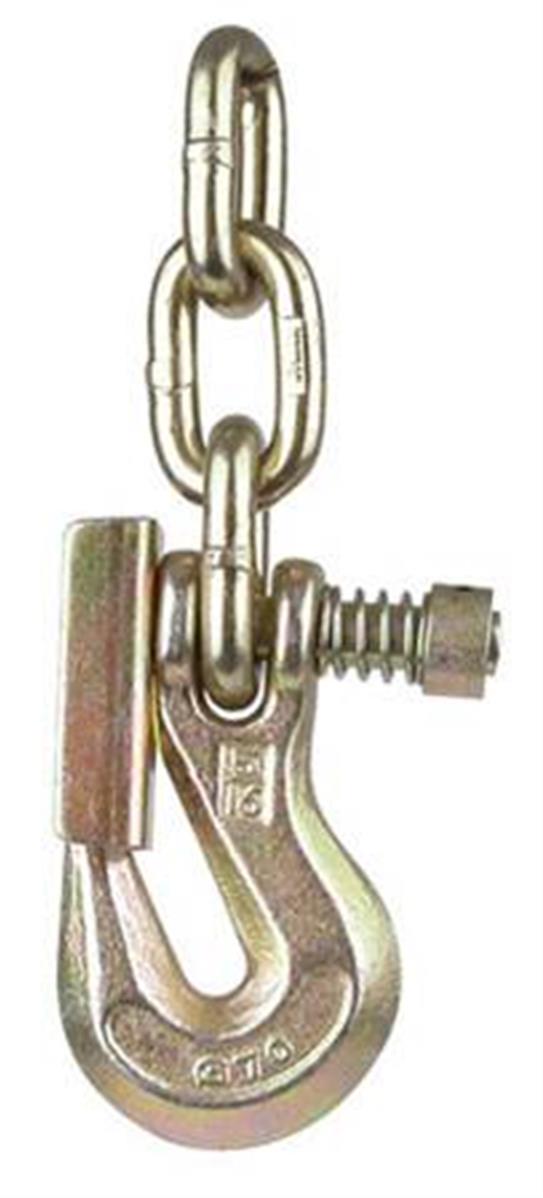 Crochet plat a oeil 7 mm avec barrure et 3 mailles de chaine