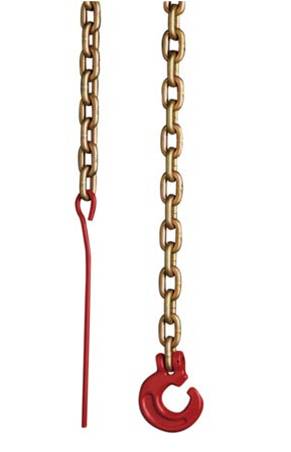 Chaine elingue 6 mm x 2.1m avec crochet et aiguille de metal